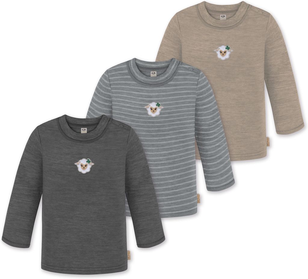normani 3er Pack Baby Merino Longsleeve