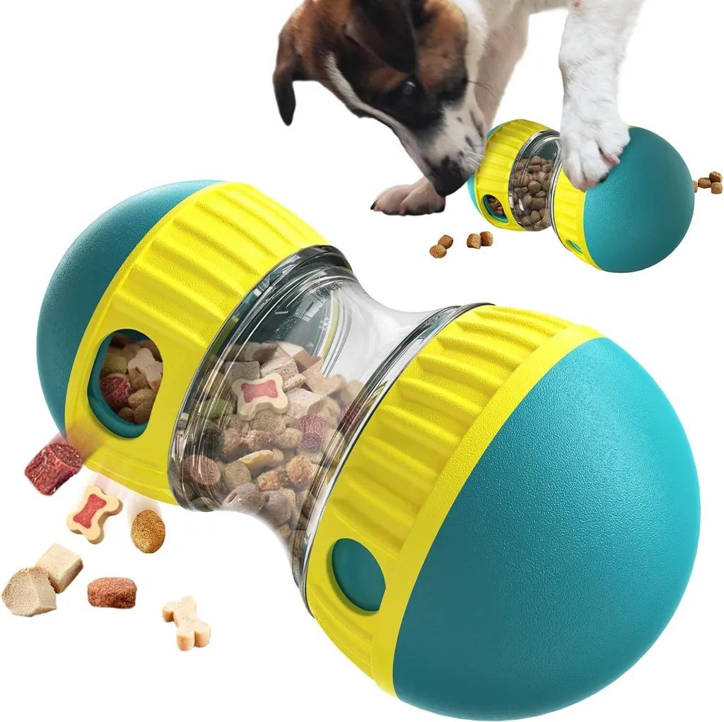 Interaktives Hundespielzeug, unzerstörbares Welpenspielzeug, Futterspender, Leckerli-Spender, Hunde-Puzzle-Futterspender, langsames Füttern für ...