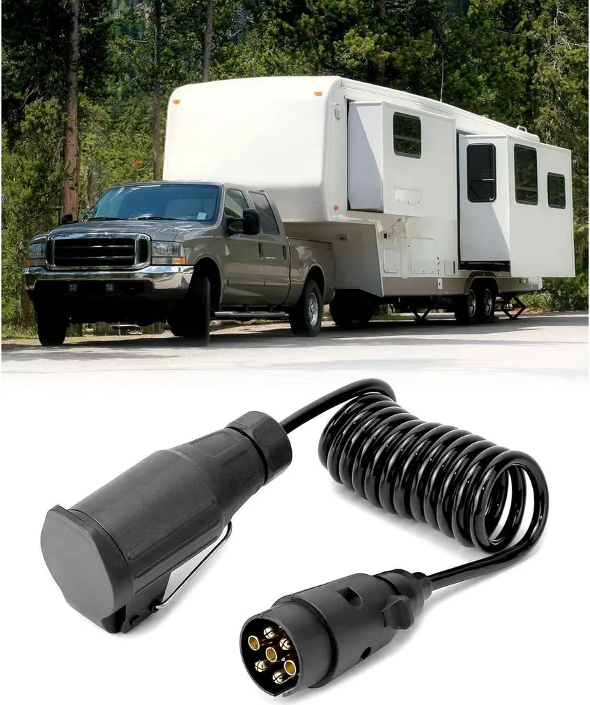 QWORK 2M cavo adattatore rimorchio da 7 a 13 pin 12V caravan trattore barca rimorchio - 6