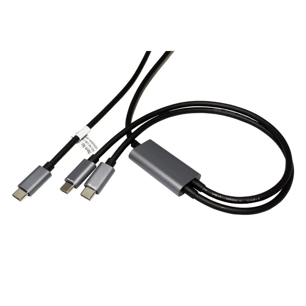 Câble USB-C vers double USB-C 100W ultra robuste ROLINE noir de 1,85m - 4