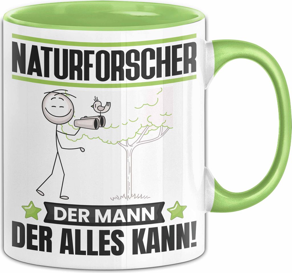 Naturforscher Tasse Geschenk für Naturforscher Der Mann Der Alles Kann Geschenkidee zum Geburtstag (Grün)