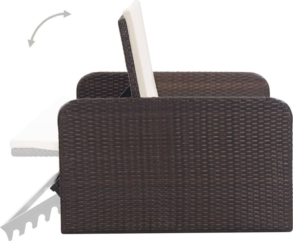 vidaXL 2-tlg. Garten-Lounge-Set mit Auflagen Poly Rattan Produktbild 6