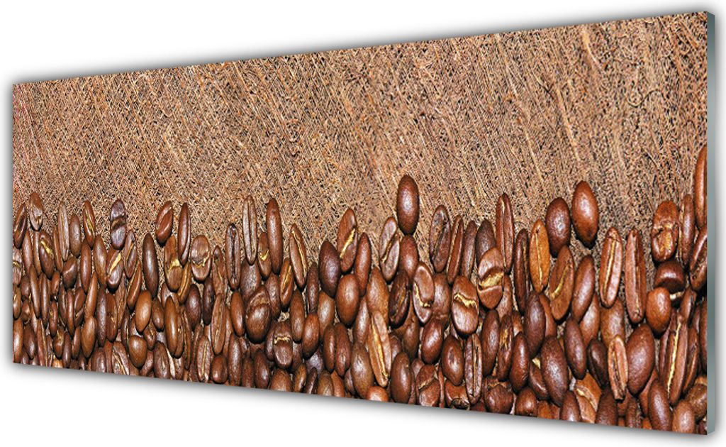 Glasbilder 125x50 Wandbild Druck auf Glas Kaffeebohnen Küche