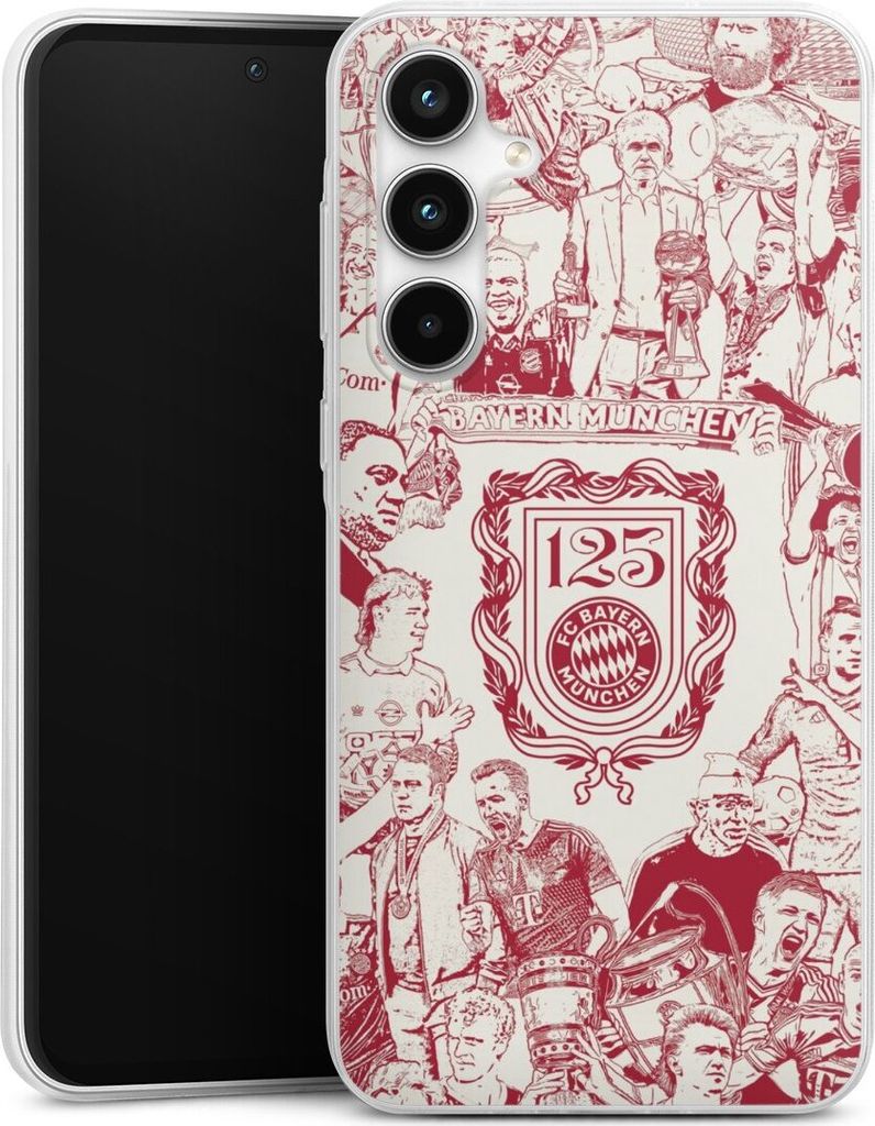DeinDesign Slim Hülle für Samsung Galaxy A35 5G Silikon Case Ultra Dünn Handyhülle FC Bayern München Offizielles Lizenzprodukt FCB 125 Jahre