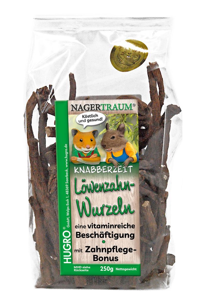 HUGRO NT Löwenzahnwurzeln 250 g | Einzelfuttermittel für Produktbild 