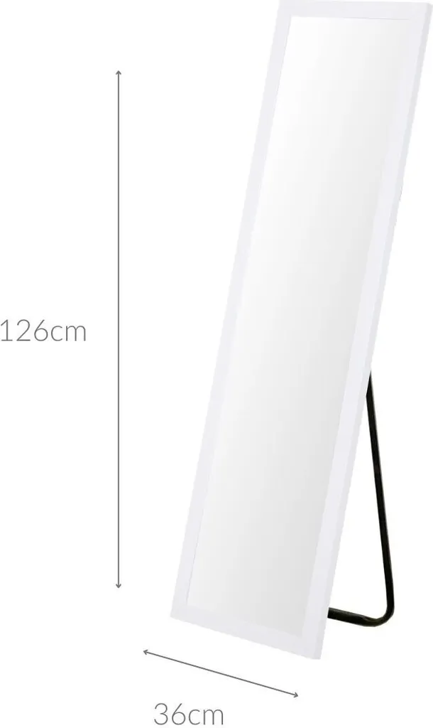 Miroir rectangulaire 126 cm noir anti-distorsion pour un reflet parfait