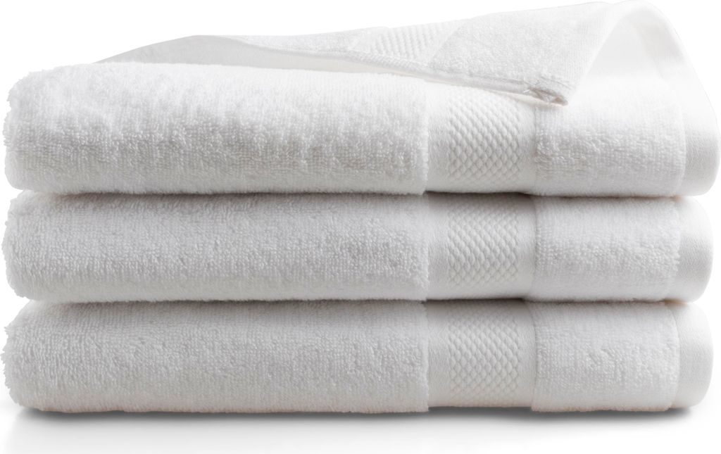 DoubleDry Premium Handtücher Set - 3 Stück 70 X 140 cm Baumwolle - 500 g/m² - Weich & Saugstark - Badetuch badehandtücher Große Handtuch (Weiß)