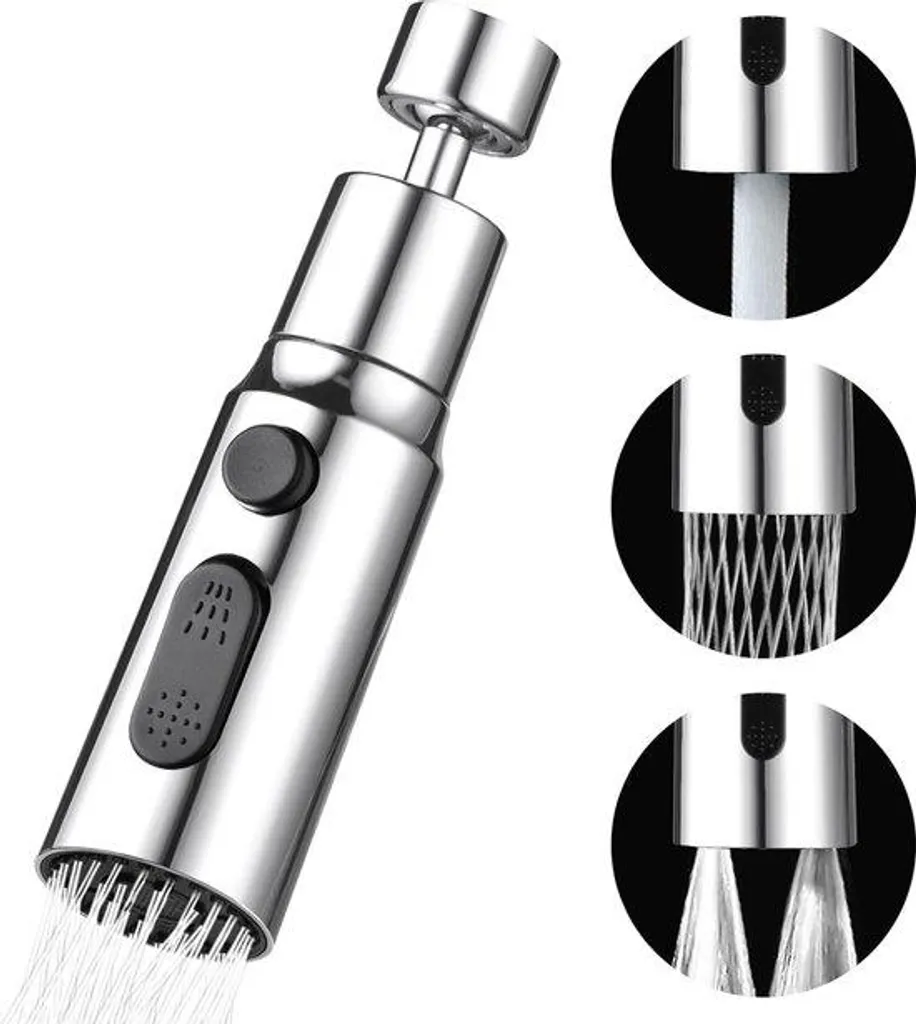 Douchette pour Évier de Cuisine avec Filtre 3 Modes et Rotation 360°
