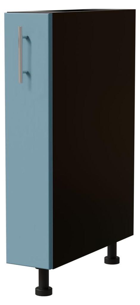 Apothekerunterschrank BARI 15cm Korbauszug Ausführung wählbar BA-D15/kargo,RAL 5024 pastellblau matt,schwarz