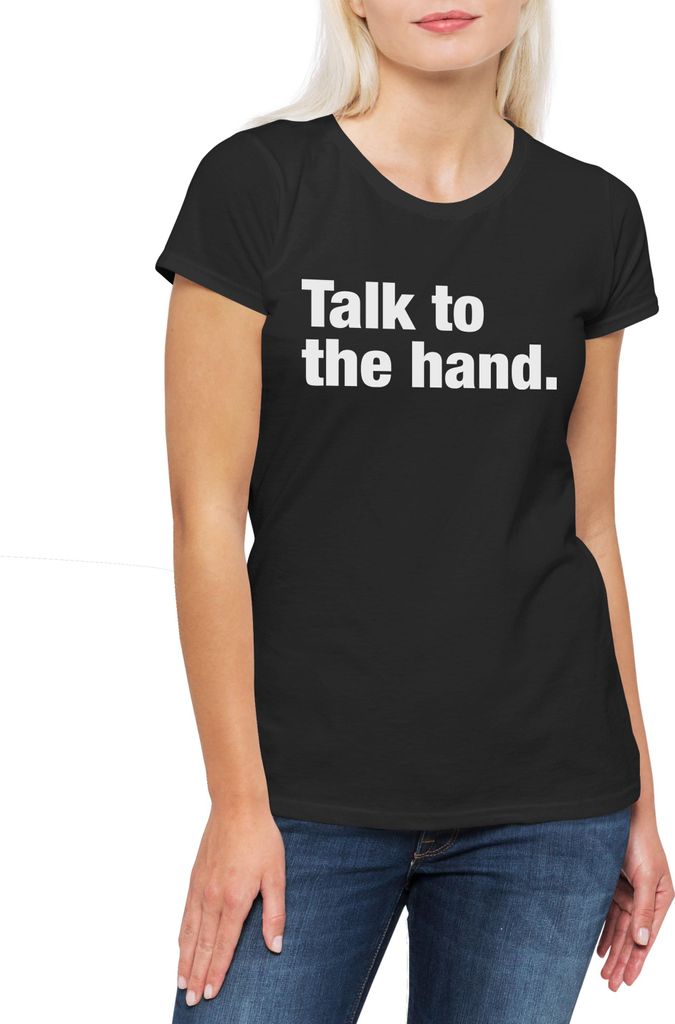 Urban Backwoods Talk To The Hand, Damen T-Shirt, Farbe: Schwarz, Größe: S