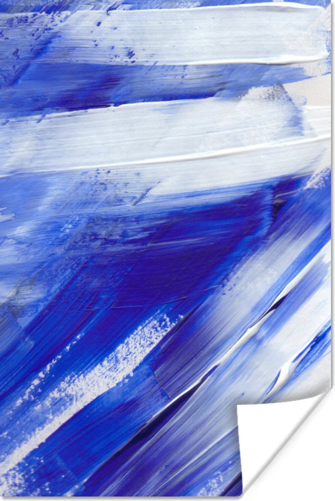 MuchoWow Poster Farbe - Design - Blau 20x30 cm - Papierdruck