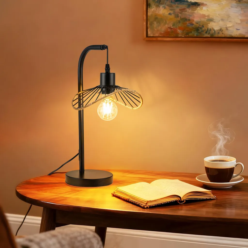 Lampe de Bureau E27 Style Industriel avec Câble et Interrupteur