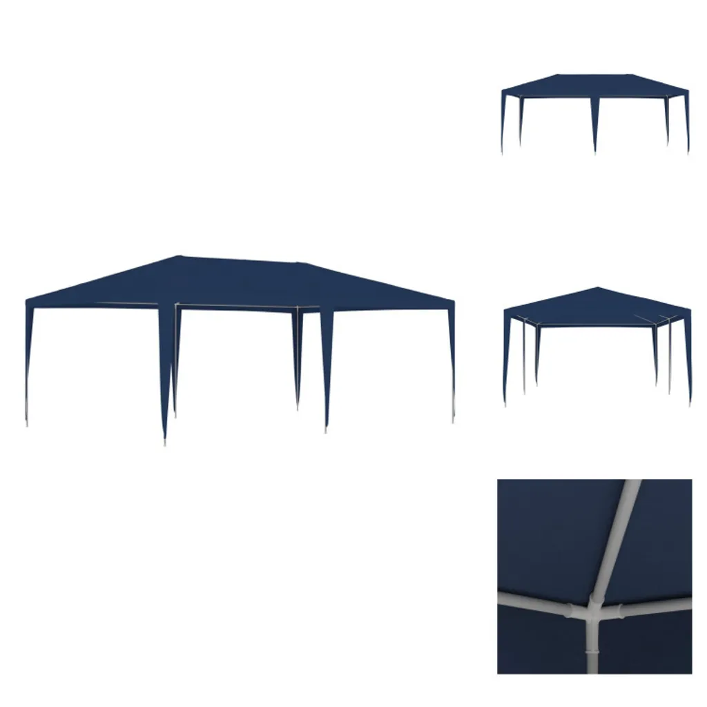 Tente de réception 4x6 m Bleu avec Parois Latérales et Acier Renforcé