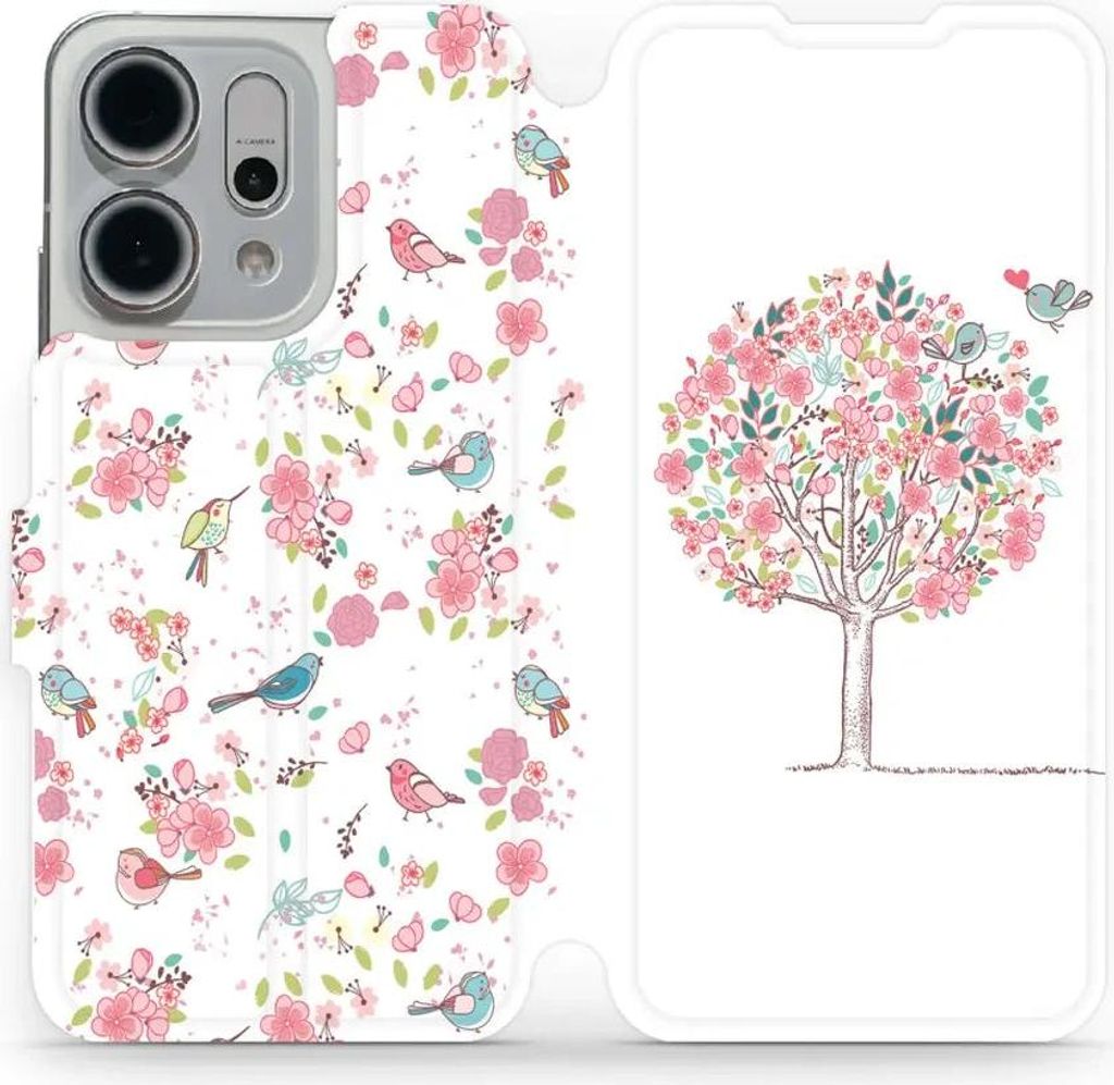 Handyhülle mit klappe für Oppo Reno 14, Mobiwear Book, Rosa Hain