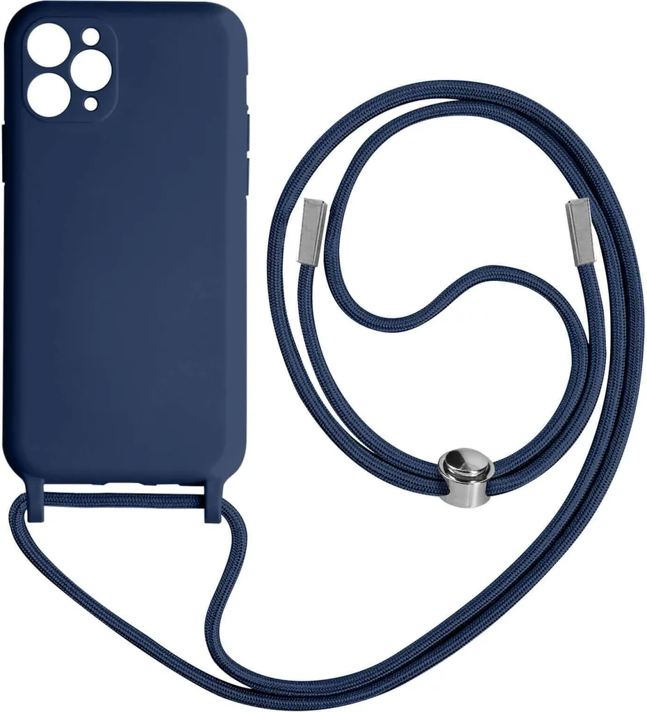 Cover Professionale iPhone 11 Pro Max con Cordino Blu Scuro 80cm