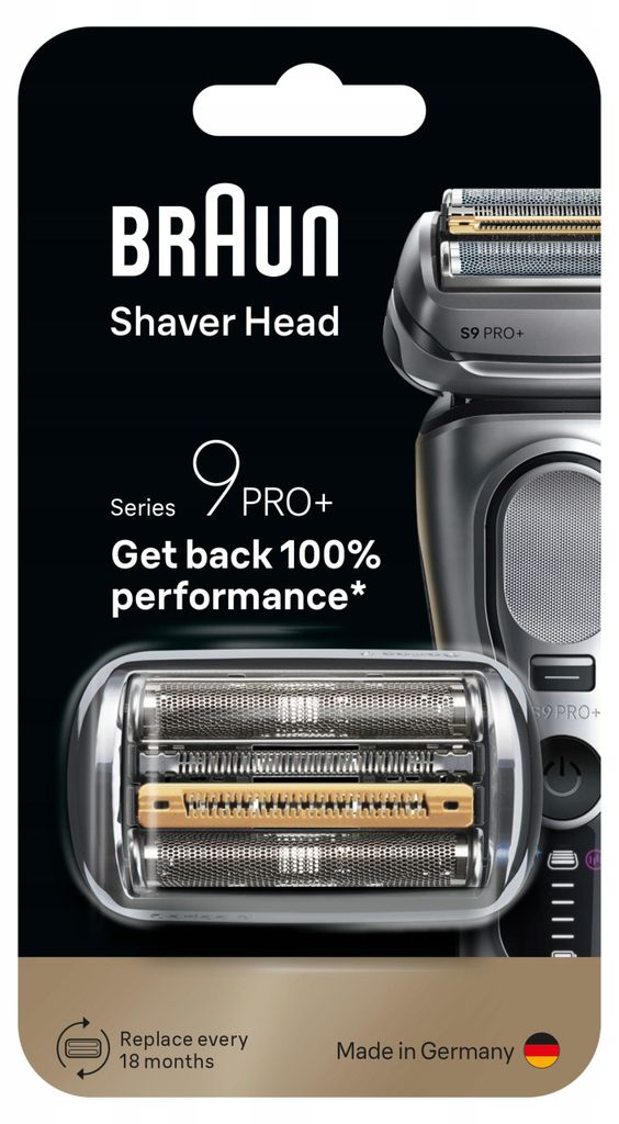 Braun 96M Series 9 PRO+ Rasierkopf, Ersatzteil aus Edelstahl, silberfarben