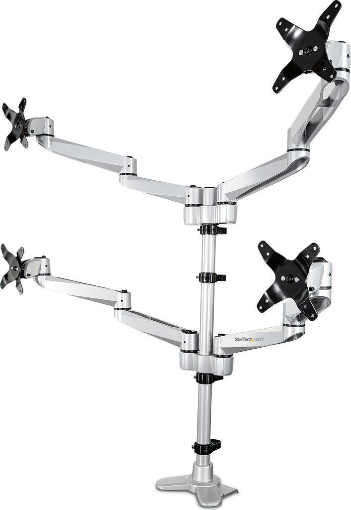 StarTech.com ARMQUADPS Monitorhalterung (für 4 Monitore, für bis zu 27 " VESA Bildschirme, vier vollbewegliche Monitorarme)