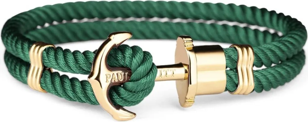 Collezione Paul Hewitt PHPHNGGXXXL - Bracciale Ancora in Oro e Nylon