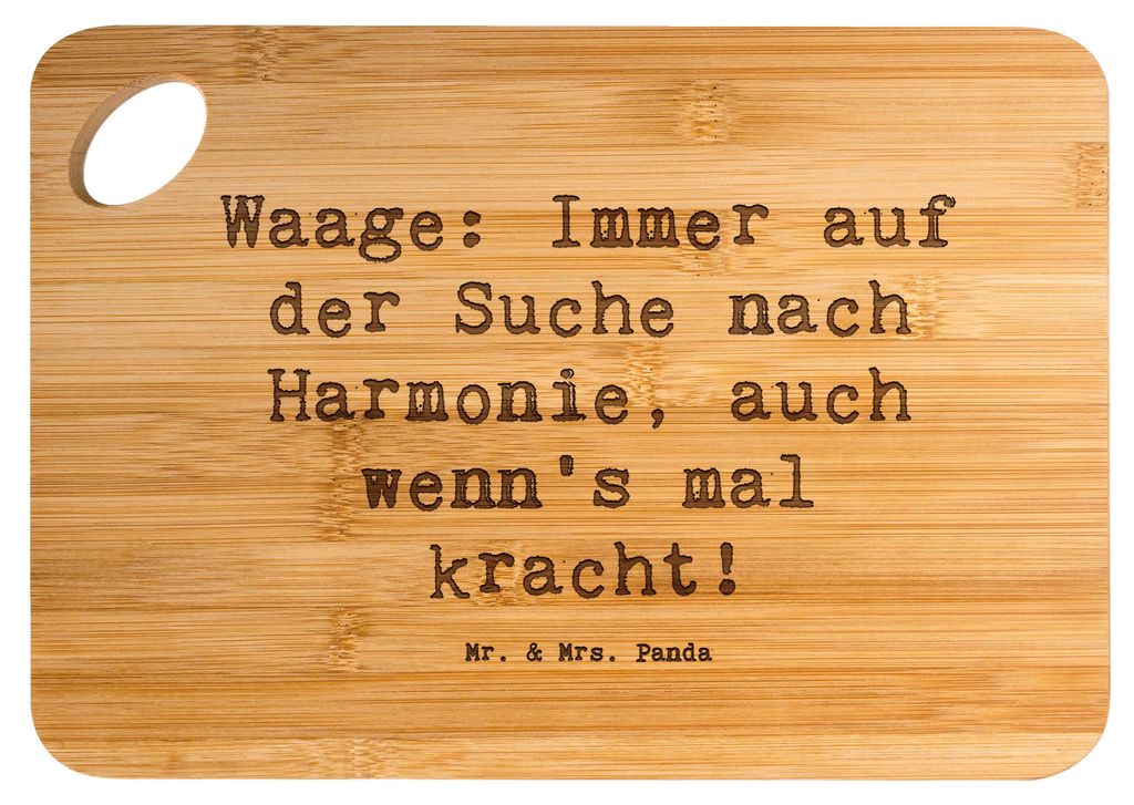 Mr. & Mrs. Panda Frühstücksbrettchen Spruch Waagen Harmonie - Transparent - Geschenk, schneidunterlage, Schneidebrett, Tierkreiszeichen, diplomat...