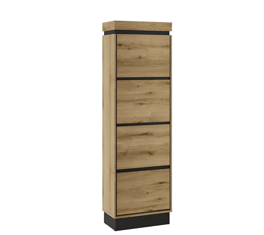 Armoire à chaussures haute CORTE décor bois chêne Evoke pour couloir