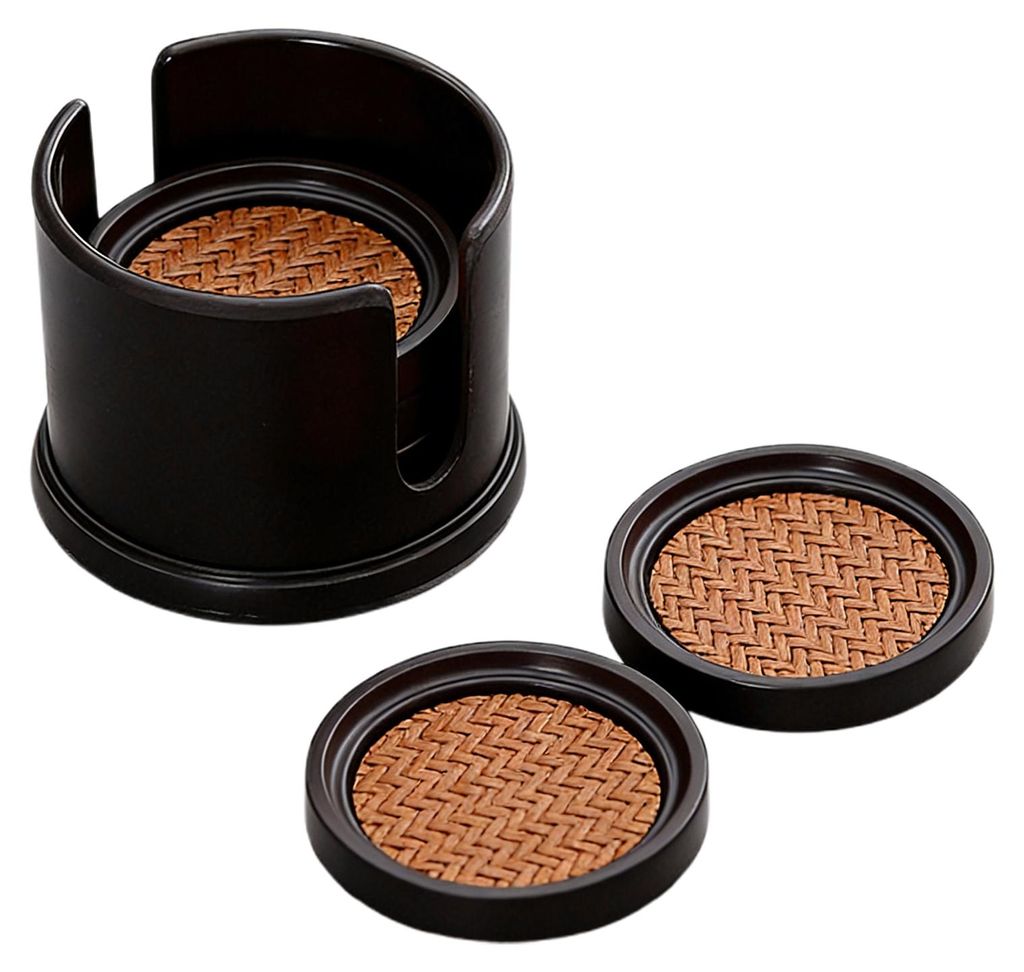 6er-Set isolierte Untersetzer aus Rattan, hitzebeständig, rutschfest, quadratisch, für Teetassen, multifunktional, für Couchtisch, Büro oder Te...
