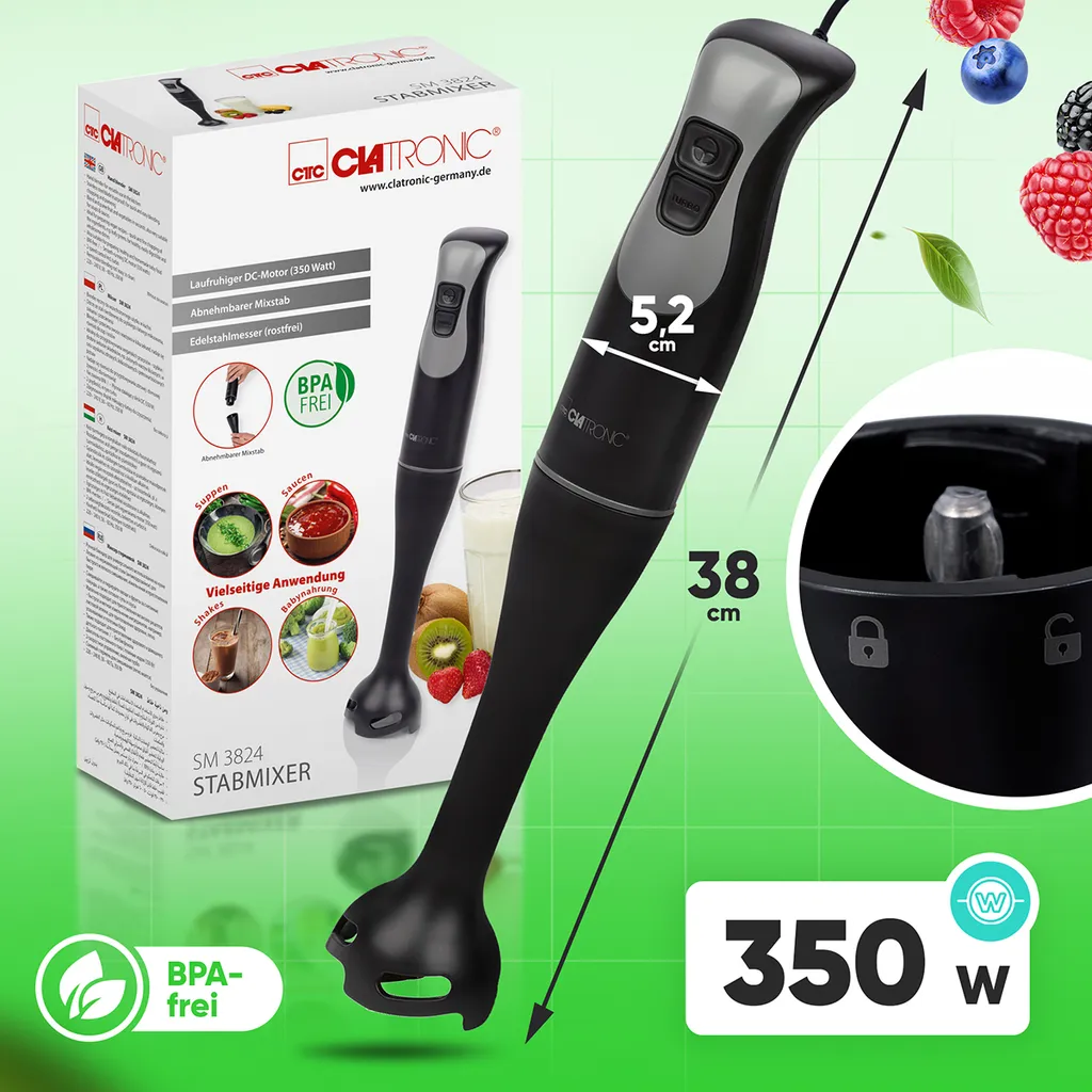 Clatronic SM 3824 Immersion blender 350 W Black - 7
