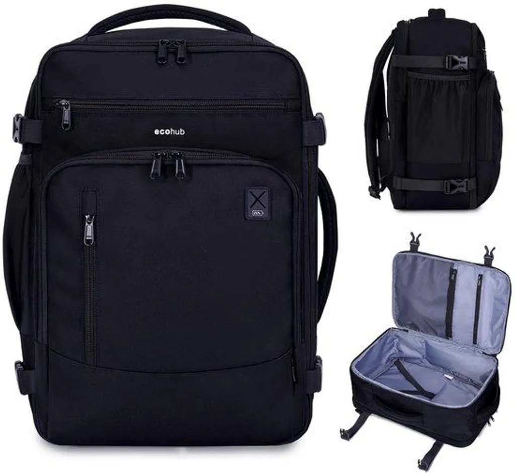 Sac à dos de voyage imperméable 20L noir pour femme - Format cabine