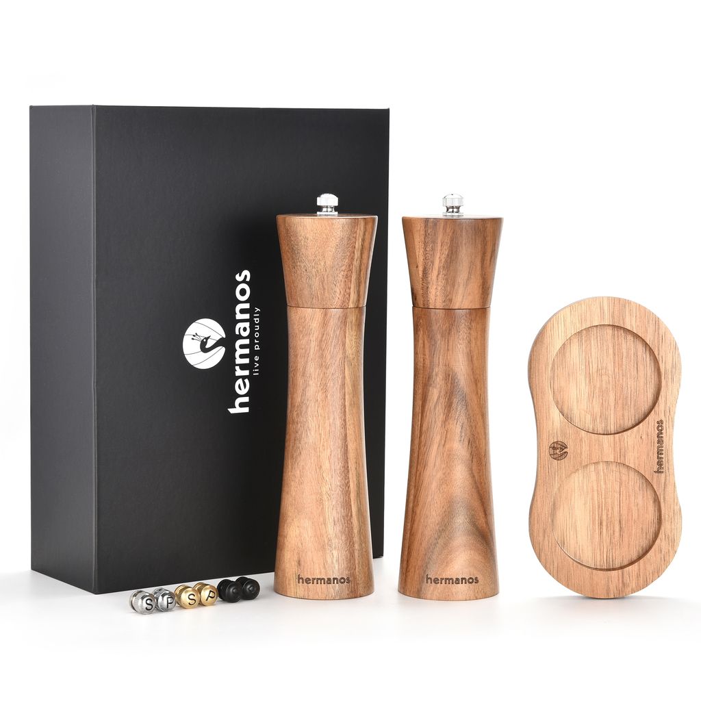 Salz und Pfeffermühle Holz Akazien - 22 cm - Manuelle Produktbild 