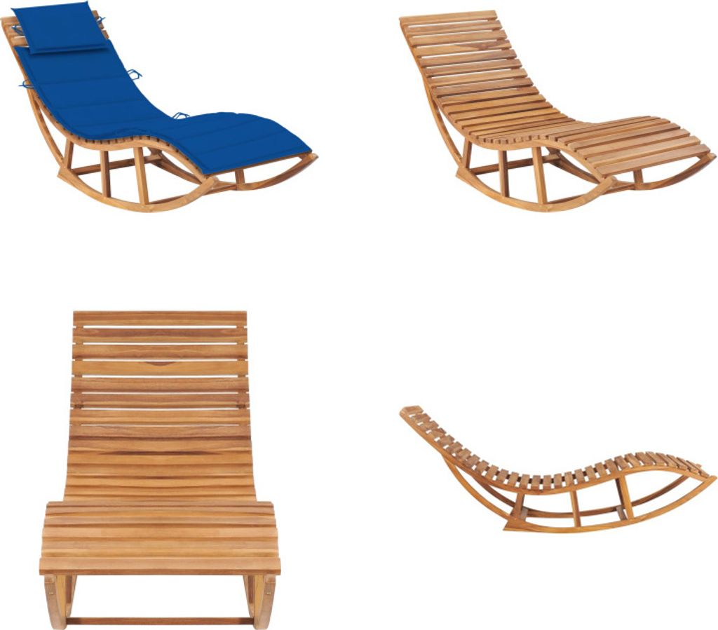 vidaXL Schaukelliege mit Auflage Massivholz Teak - Gartenliege - Gartenliegen - Schaukelliege - Schaukelliegen
