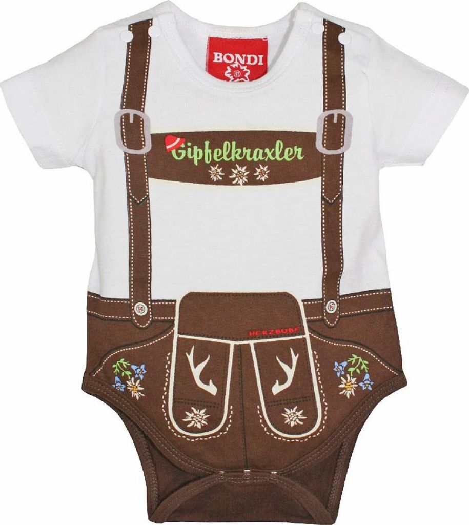 BONDI Baby Body Lederhose "Gipfelkraxler" 905090 | Weiß Produktbild 