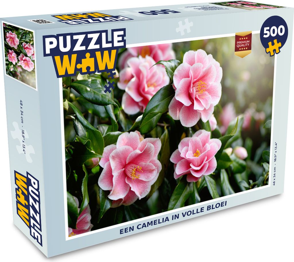 MuchoWow Puzzle 500 Teile Eine Kamelie in voller Blüte - 500 Teile - Kinder - Selberbauen - Puzzlespiele