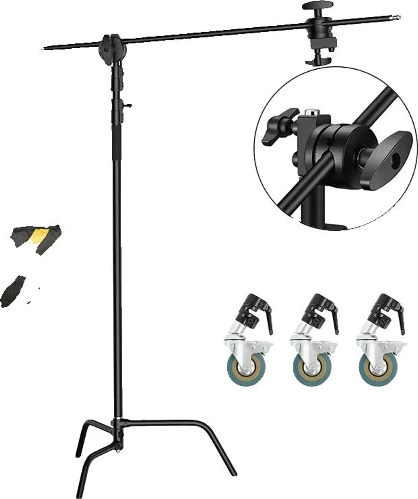 Trépied studio photo 260cm réglable en acier inox pour éclairage mobile