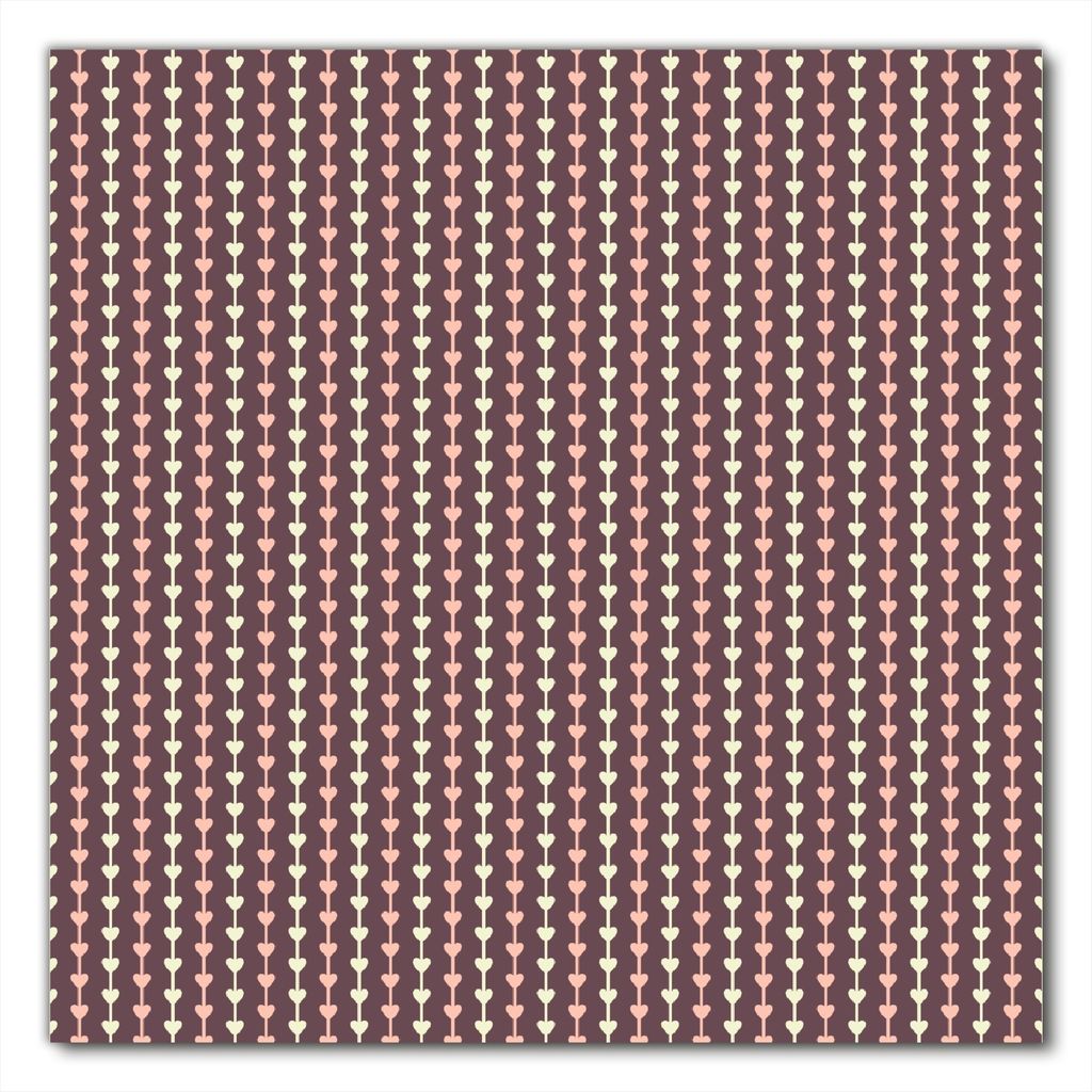 Wallario selbstklebende Möbelfolie/ Tischdecke für Innen und Außen, Größe: 100 x 100 cm - Muster Herzen in beig und rosa in Reih und Glied