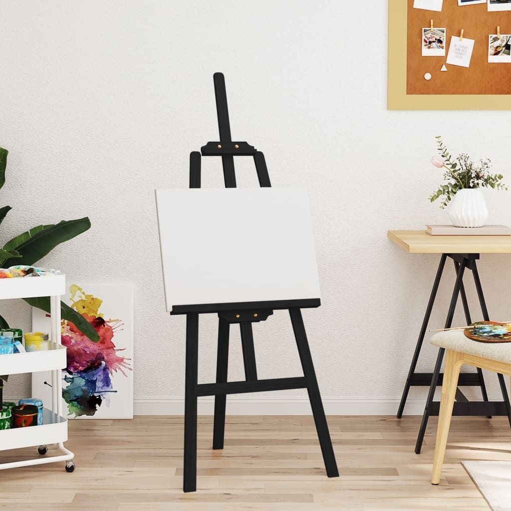 "2026 Promotion" Staffelei Schwarz 53,5x95x127 cm Massivholz Kiefer - Staffeleien CC3199