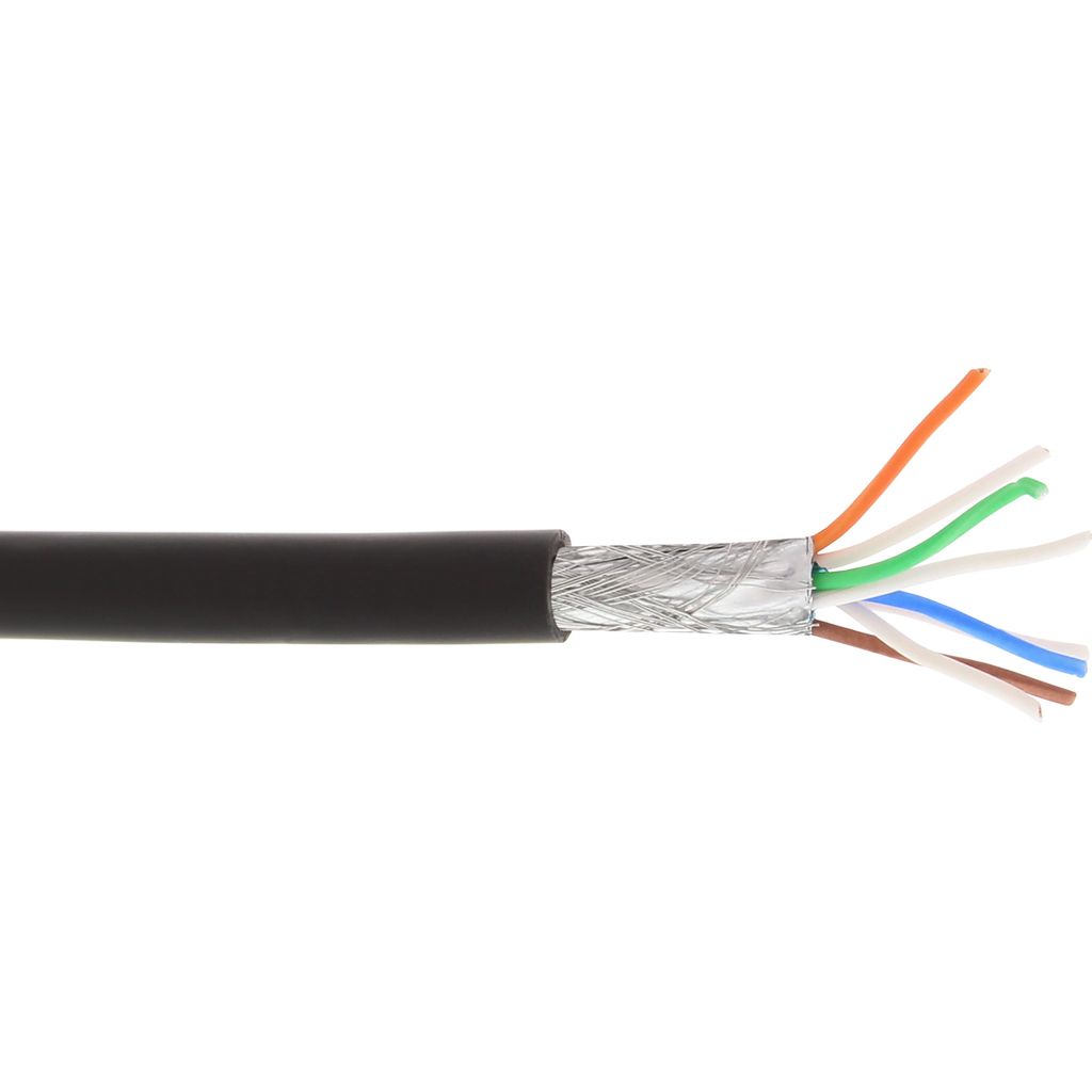 InLine Patchkab., S/FTP (PiMf), Cat.6A, 500MHz, halogenfrei, CU, schwarz, 100m