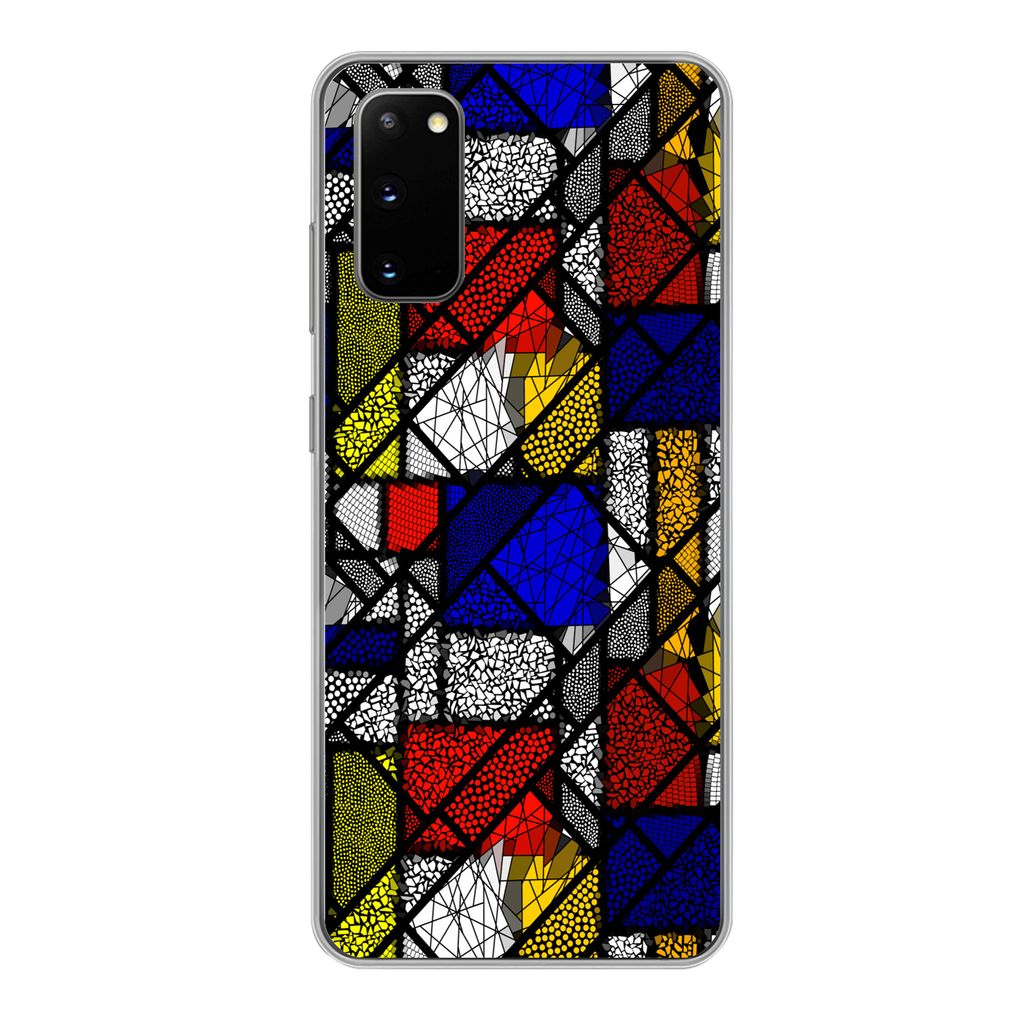 MuchoWow Handyhülle Schutzhülle Hülle für Samsung Galaxy S20 Mondrian - Glasmalerei - Alte Meister - Kunstwerk - Abstrakt - Malerei Silikon S...