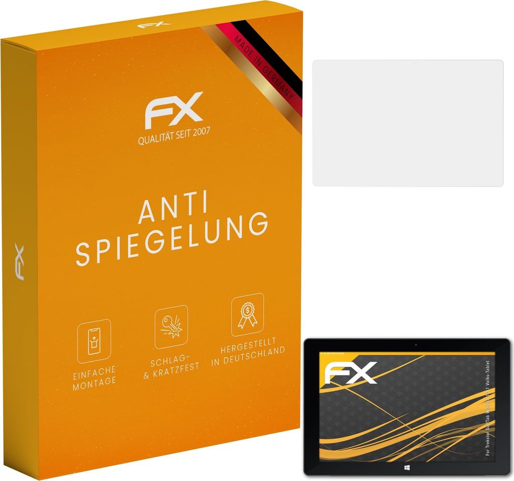 atFoliX FX-Antireflex 2x Schutzfolie kompatibel mit Trekstor SurfTab Wintron 10.1 (Volks-Tablet) Displayfolie