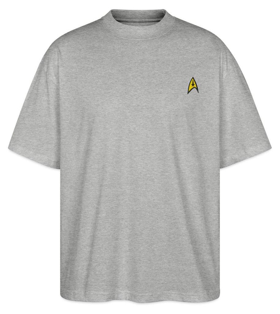 Spreadshirt Star Trek The Original Series Besatzung Logo Stick Oversize Uni T-Shirt, XXL, Grau meliert
