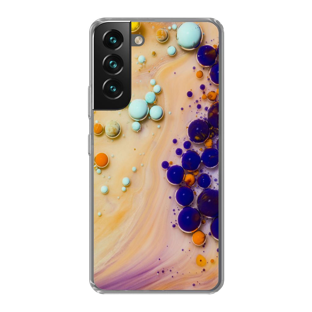 MuchoWow Handyhülle Schutzhülle Hülle für Samsung Galaxy S22 Plus Milch - Tinte - Psychedelisch Silikon Softcase Handy Hülle - Schutzabdeckung