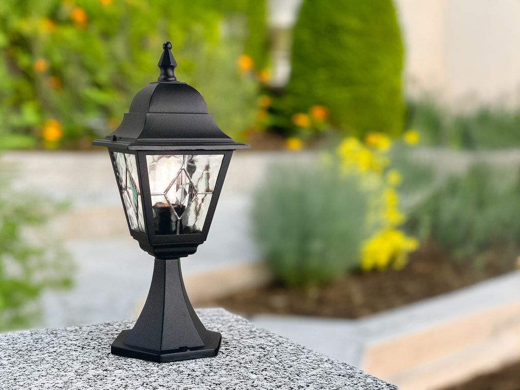 Lampada da terra da esterno Norfolk 1xE27 nera Elstead Immagine del prodotto 