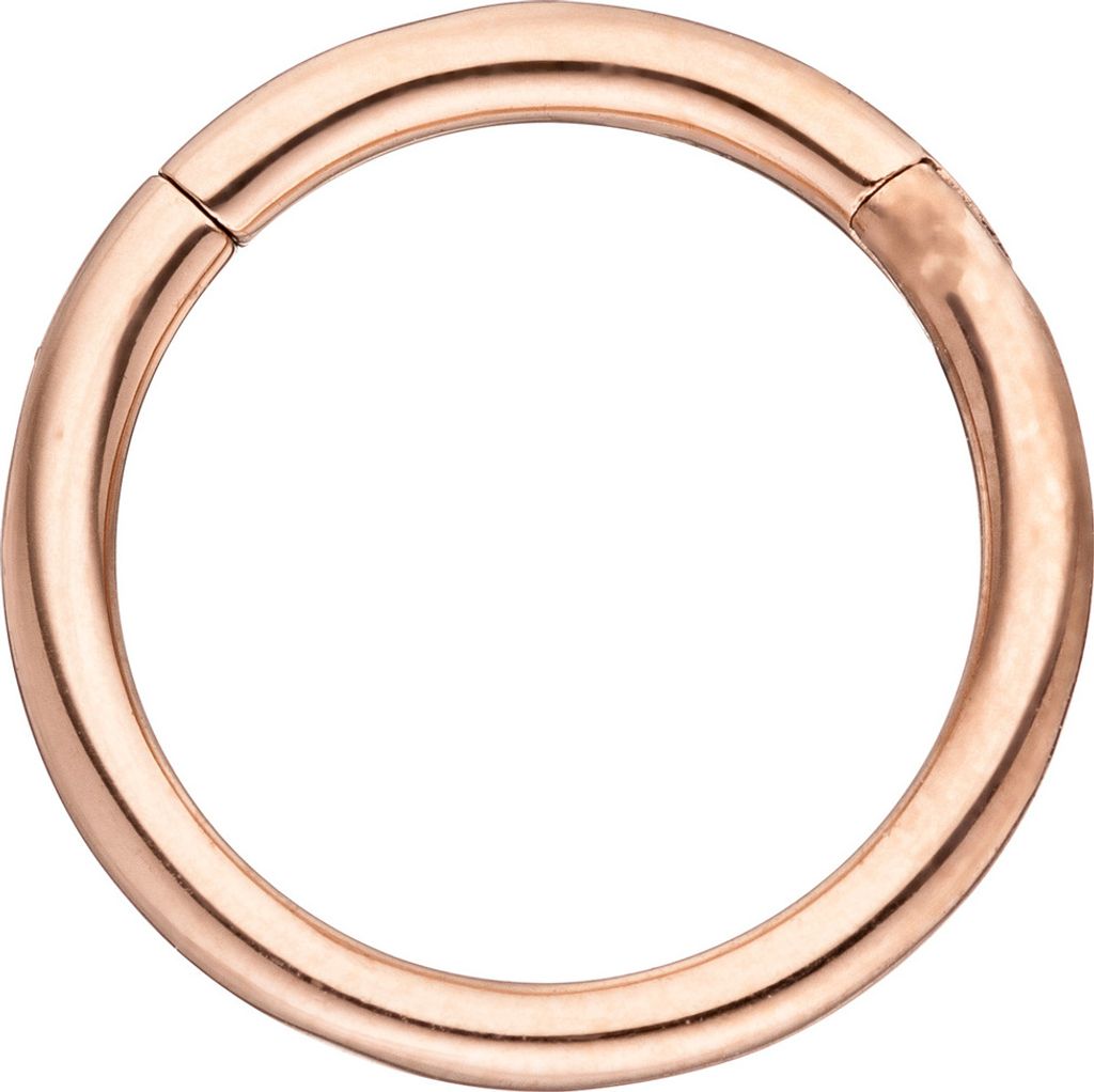 Segmentring aus Edelstahl rotgold farben Klick-System Scharnier außen 10,5 mm