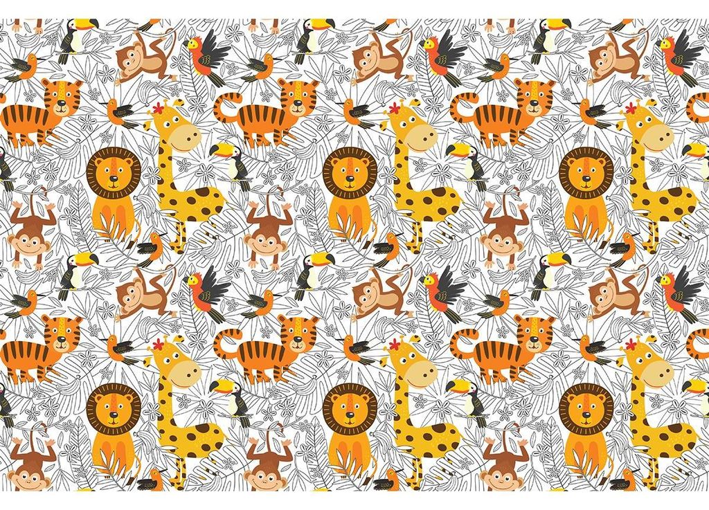 Kindermöbelaufkleber mit afrikanischen Safaritieren, 60 x 90 cm