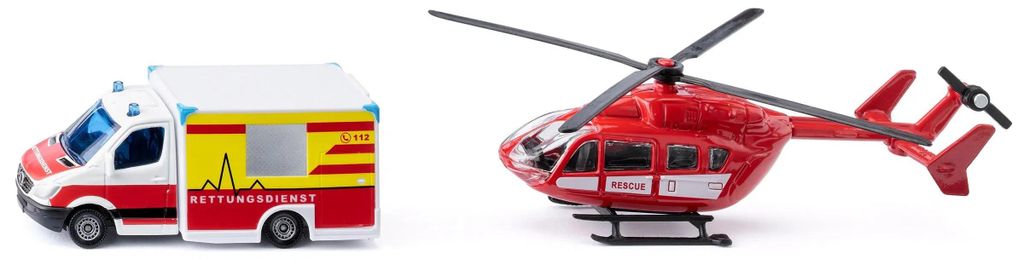 Siku Mercedes-Benz Rettungswagen und Helikopter 1748 Produktbild 