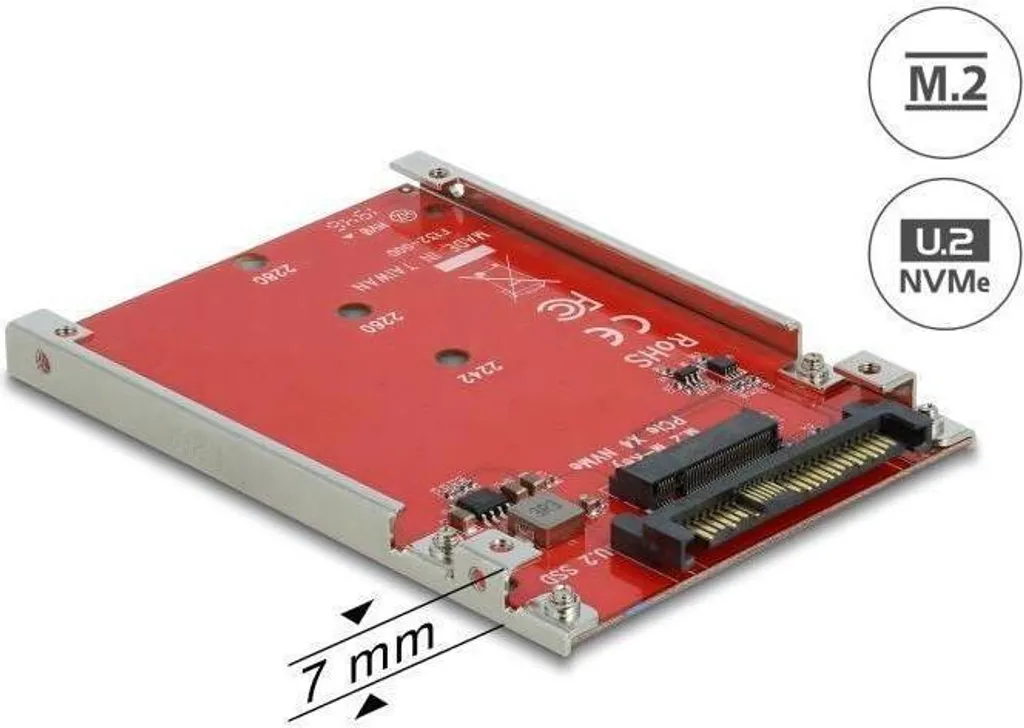 Convertisseur M.2 NVMe vers U.2 SFF-8639 Ultra Rapide PCIe 4.0 Delock
