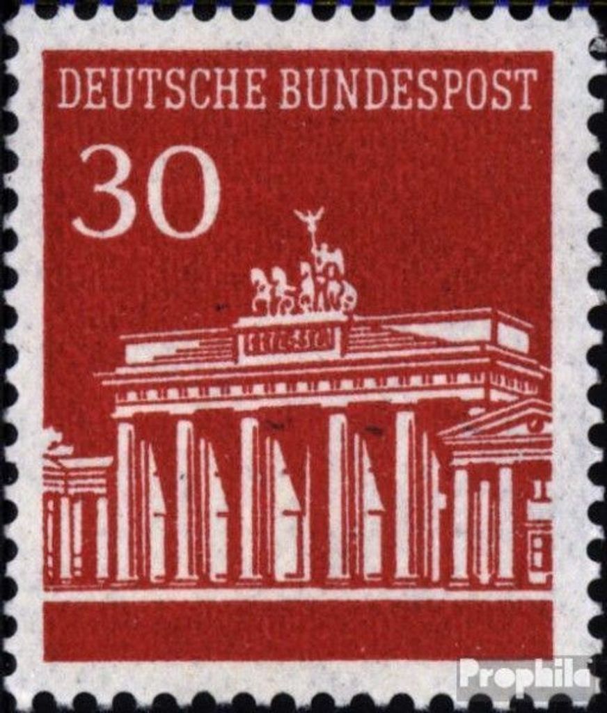 Briefmarken BRD (BR.Deutschland) 1966 Mi 508R mit Zählnummer postfrisch Brandenburger Tor
