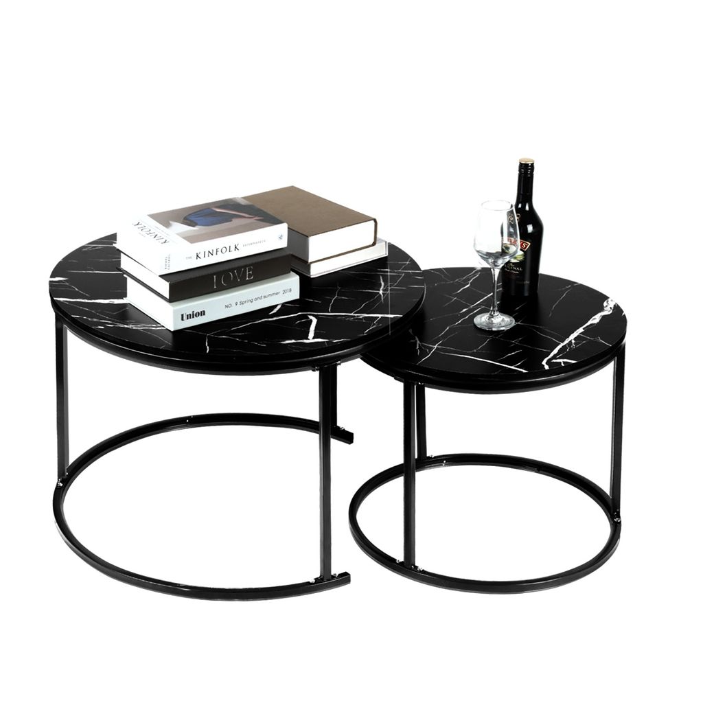 2tlg Couchtisch Runder Kaffeetisch (70Ø+50Ø)cm mit Produktbild 