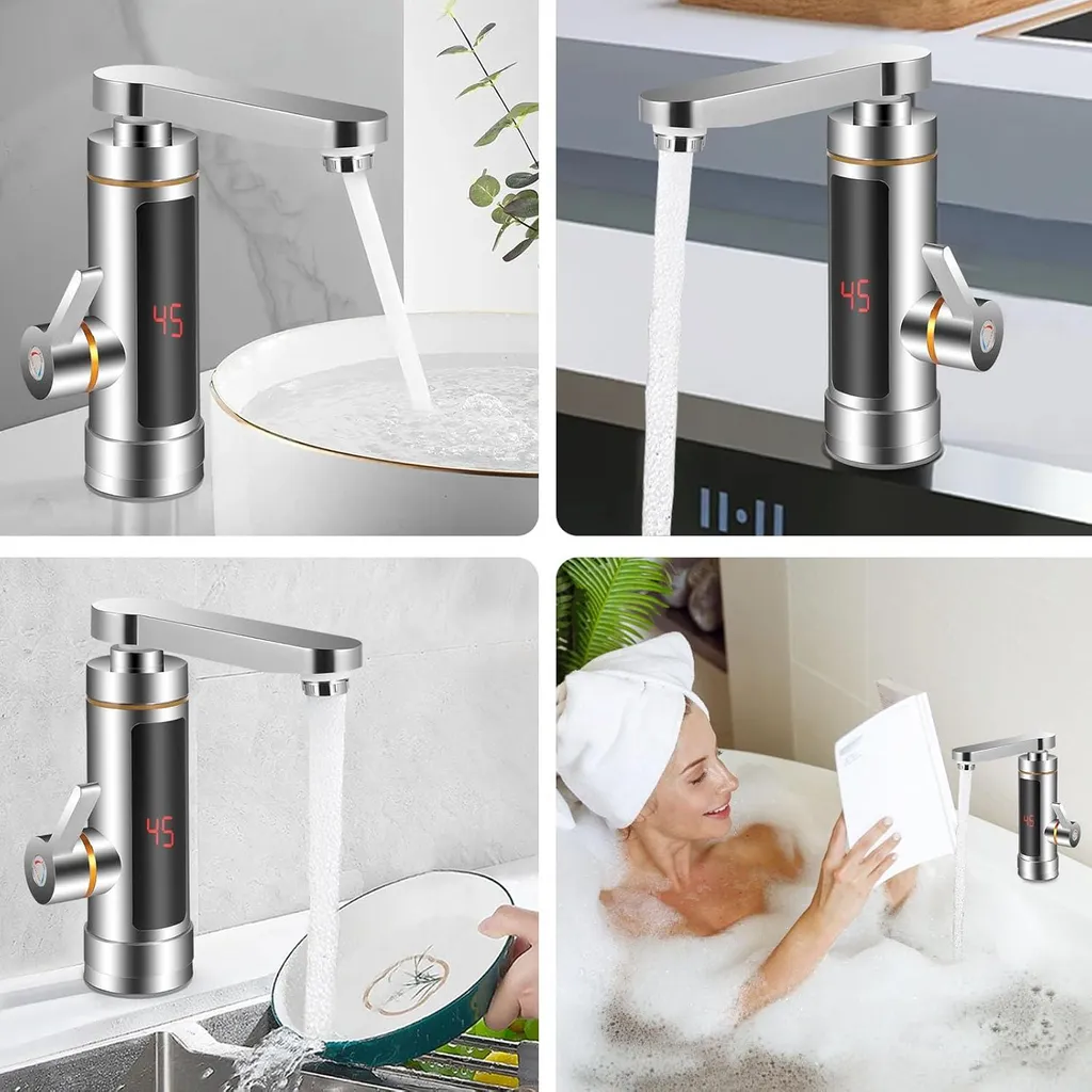 Robinet électrique eau chaude instantanée, écran LCD & rotation 360°