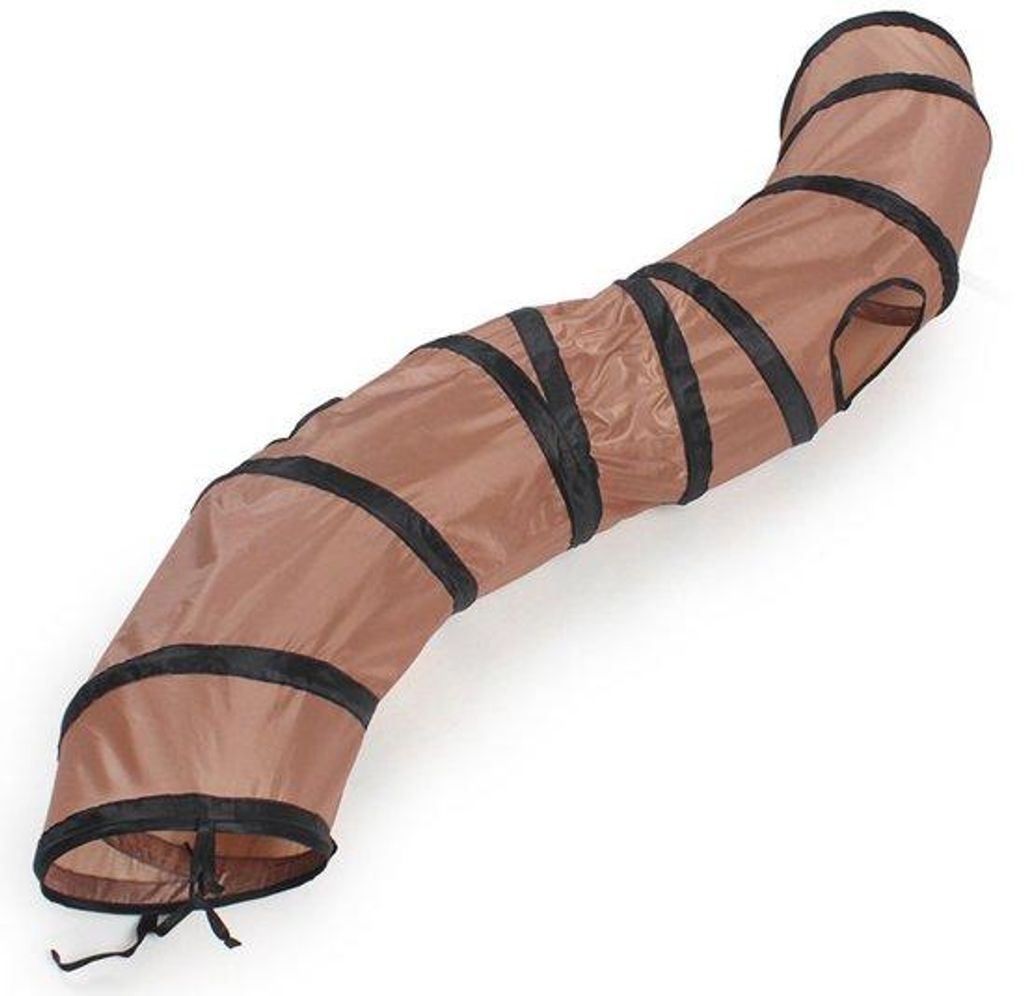 Opvouwbare Katentunnel S-vormig Kruiptunnel für Hunde und Katzen, 25x25x122cm, Indoor/Outdoor, Kleine Dierentunnel