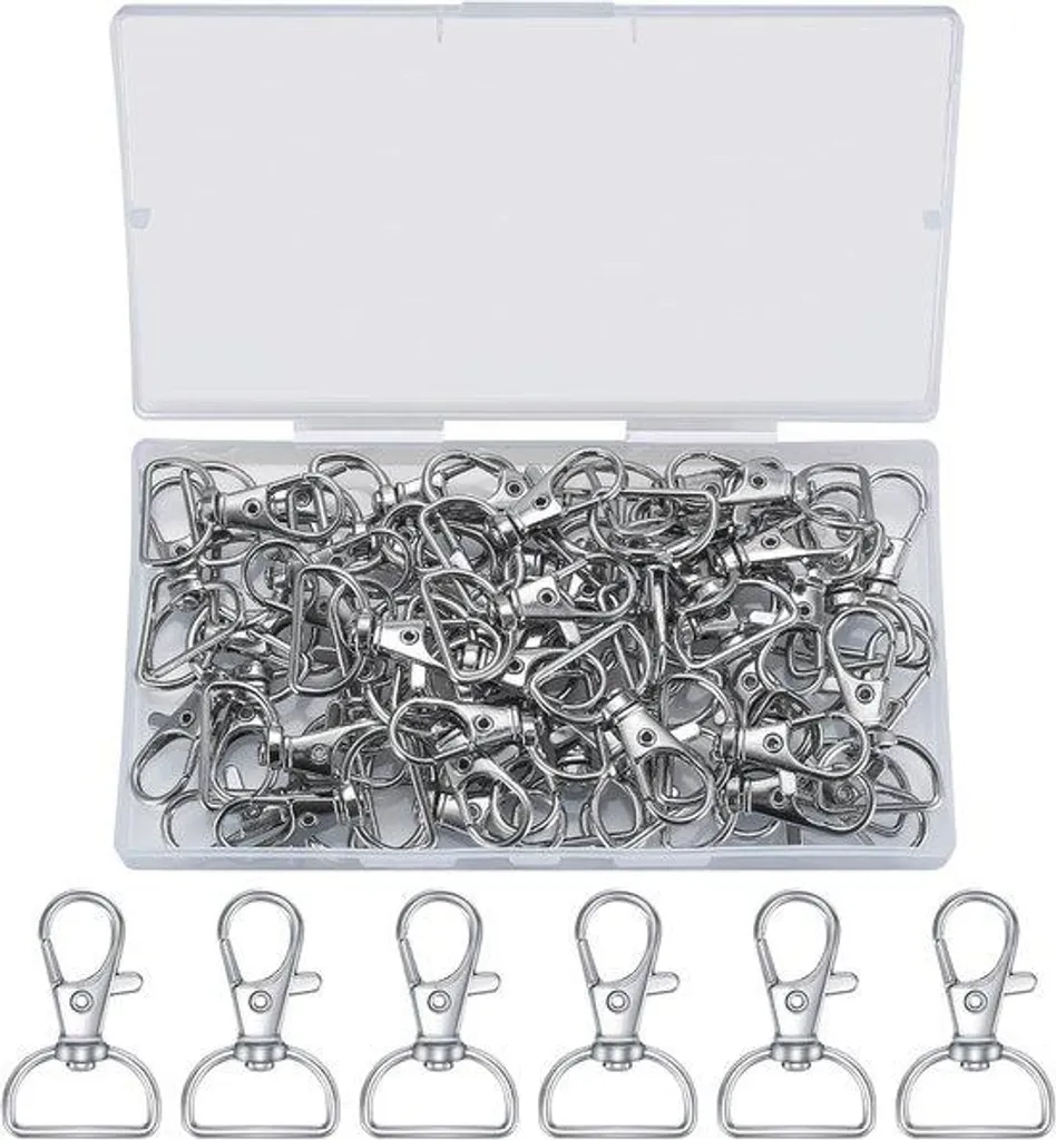 Accessoires porte-clés pour loisirs créatifs, 50 mousquetons à glissière