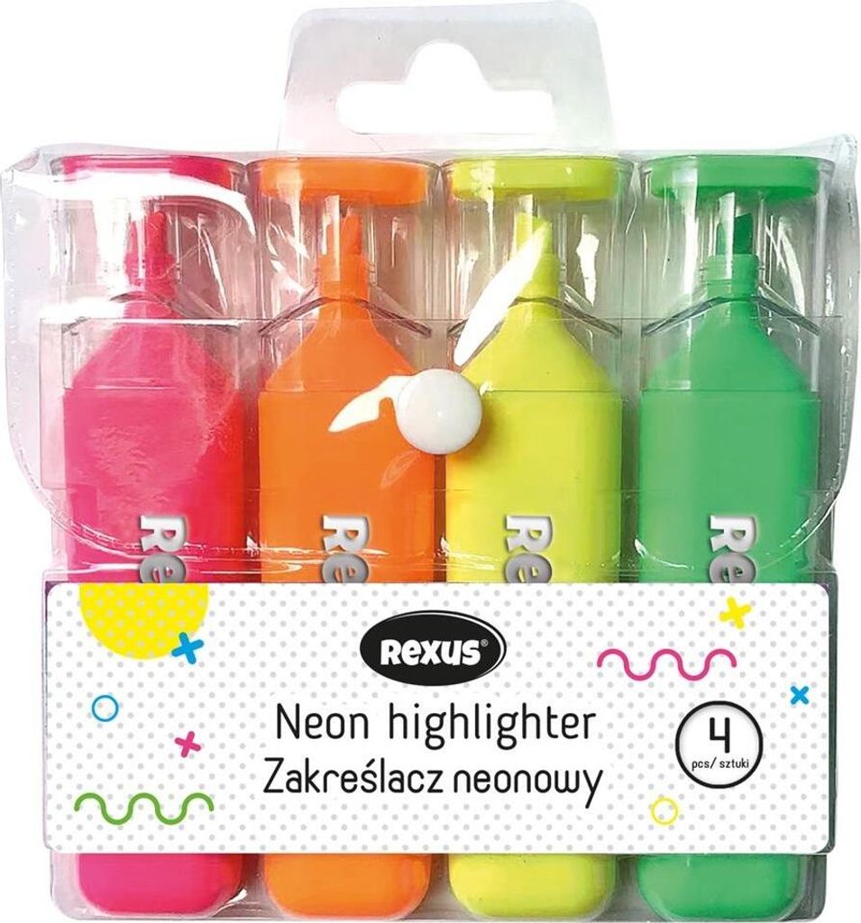 Zakreślacze neonowe 4 kolory Rexus Obrázek produktu 